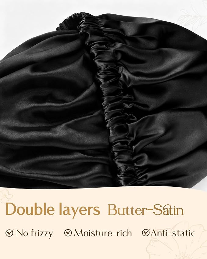 YANIBEST Adjustable Satin Bonnet Double Layer Hair Bonnet - Image 3