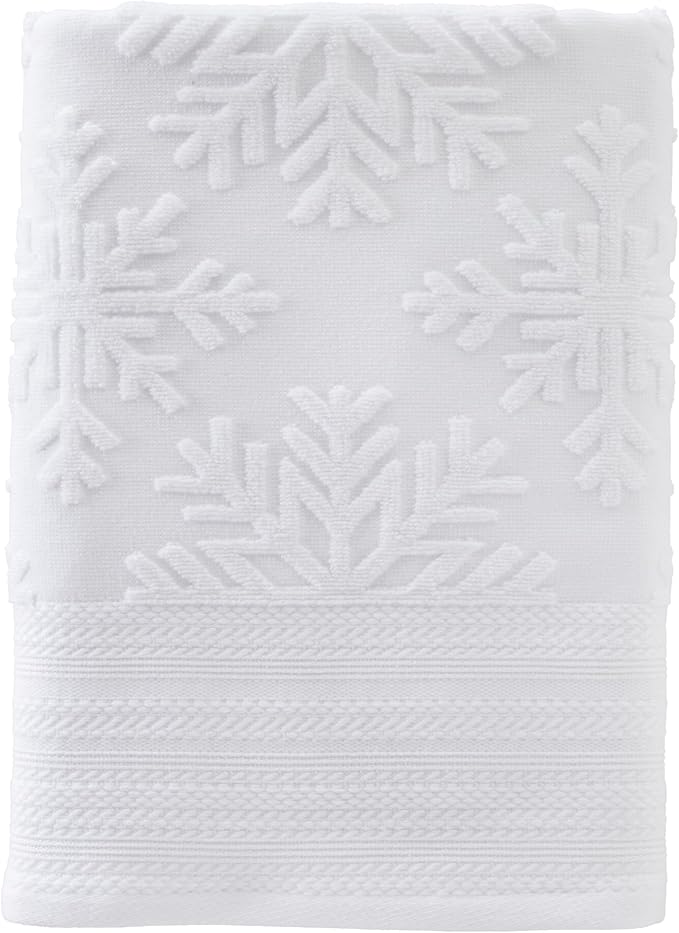 SKL Home Christmas/Winter/Gift Subtle Snowflakes Bath Towel by SKLHomebySaturdayKnightLtd