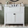 36 Inch Bathroom Vanity with Sink, Farmhouse Single Sink Bathroom Vanity with by DELUXELIVING