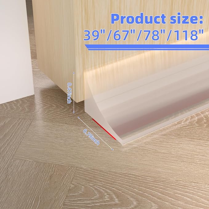 39 Inch Shower Threshold Water Dam Barrier, Silicone Shower Door Bottom Seal - Image 4