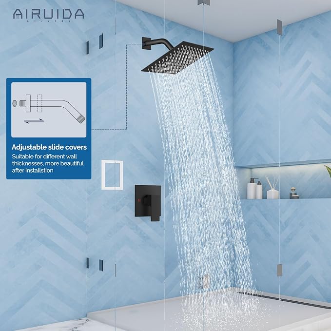 Airuida Shower Faucet Set Bathroom Rain Shower System SUS304 Stainless Steel - Image 5