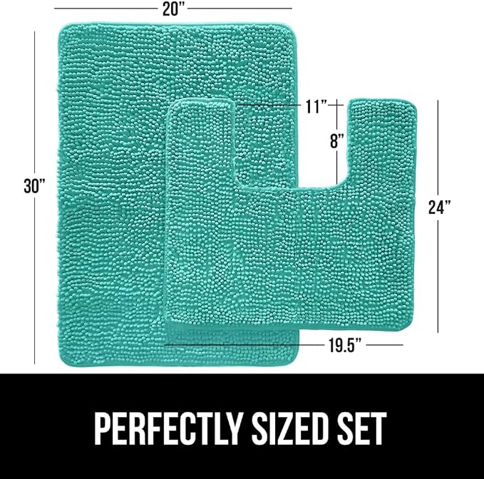 GORILLA GRIP Bathroom Rug Sets, Soft Chenille 2 Piece Area Rugs Set, Toilet - Image 2