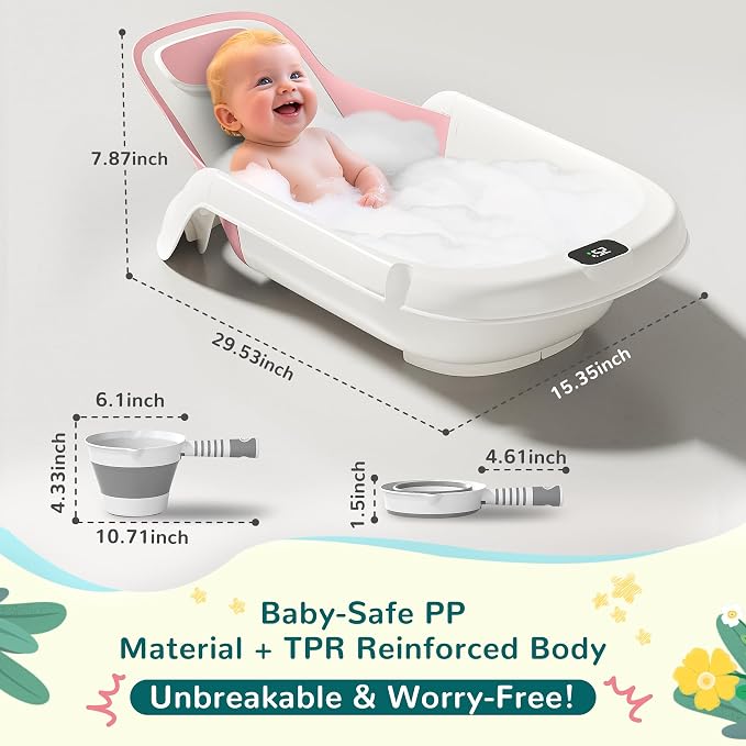 Baby Bathtub, 5-in-1 Reclining Baby Bathtub, Baby Bath Tub - Image 7