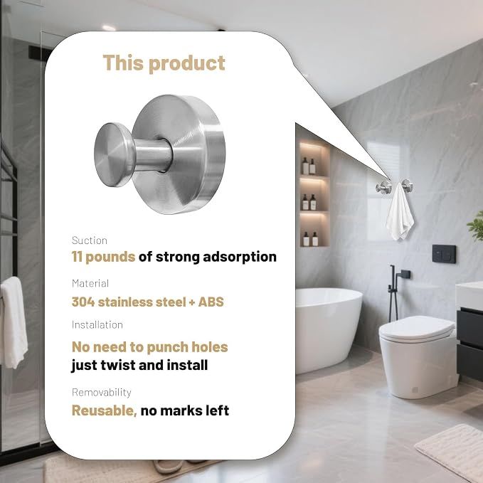 4Pcs New Model No-Drill Suction Cup Hooks - Image 6