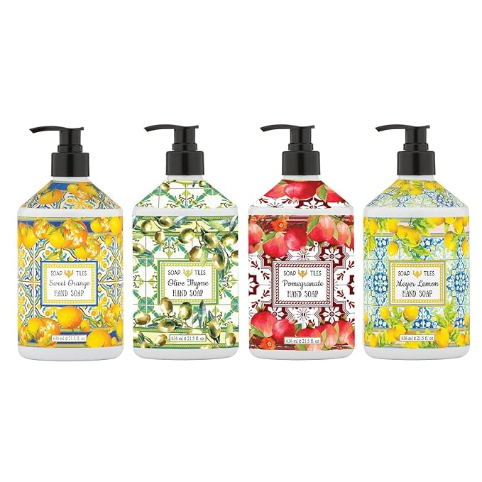 Soap Tiles Hand Soap | Home and Body Company | 21.5 fl oz Bottles | 4 Pack | by HomeBodyCompany