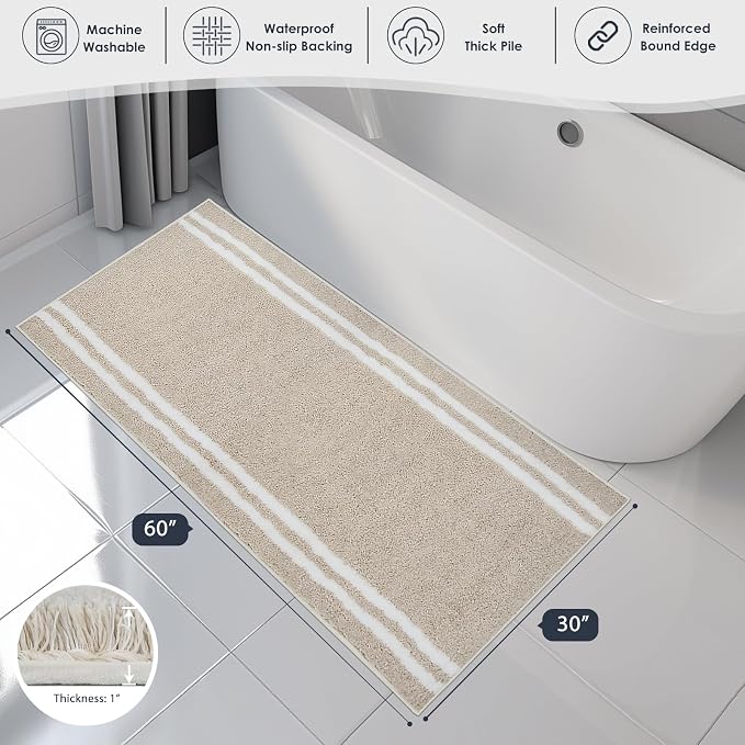 PURRUGS Bathroom Rug Non-Slip Machine Washable 30" x 60", Super Absorbent and - Image 7