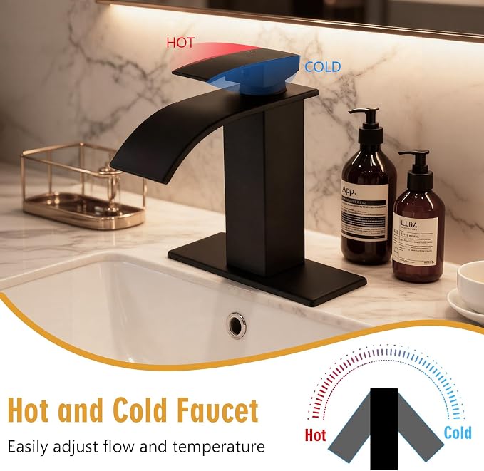 Bathroom Sink Faucet, Waterfall Bathroom Faucet - Image 5