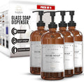 16 OZ Amber Glass Soap Dispenser by SunrisePremium