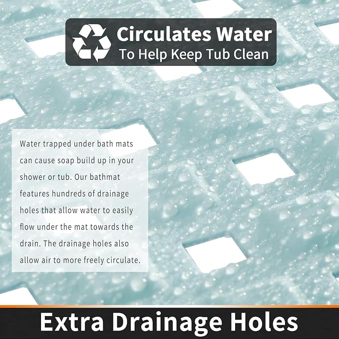 Yimobra Bathtub Mat Non Slip, Super Strong Suction Cups, 27.5"x15.5" Long - Image 2