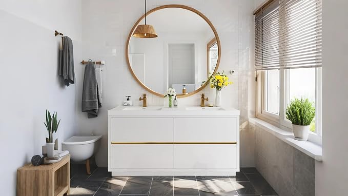 72 Inch Bathroom Vanity with Sink, Double Sink Bathroom Vanity, Freestanding - Image 9