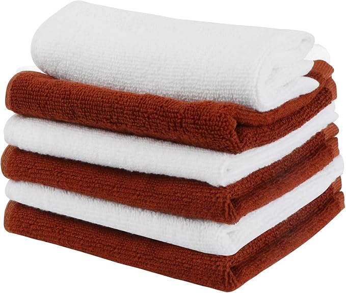 6 Pack 100% Cotton Wash Cloth, 12x12 Inch Highly Absorbent and Soft Feel by INFICRIME
