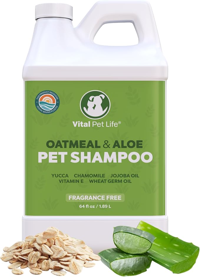 Dog Shampoo with Oatmeal, Aloe Vera, Jojoba Oil, Vitamin E by VitalPetLife