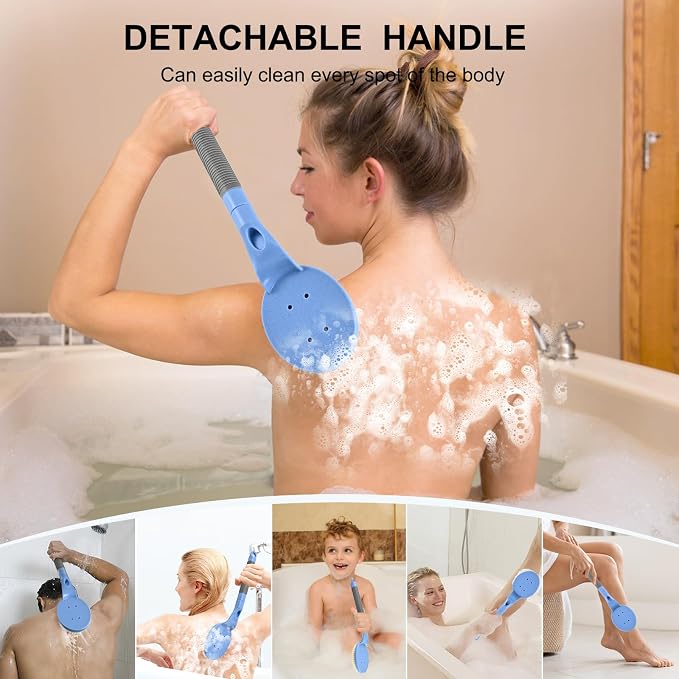 Back Scrubber Anti Slip for Shower, 21.7” Detachable Back Bath Brush for Shower - Image 3
