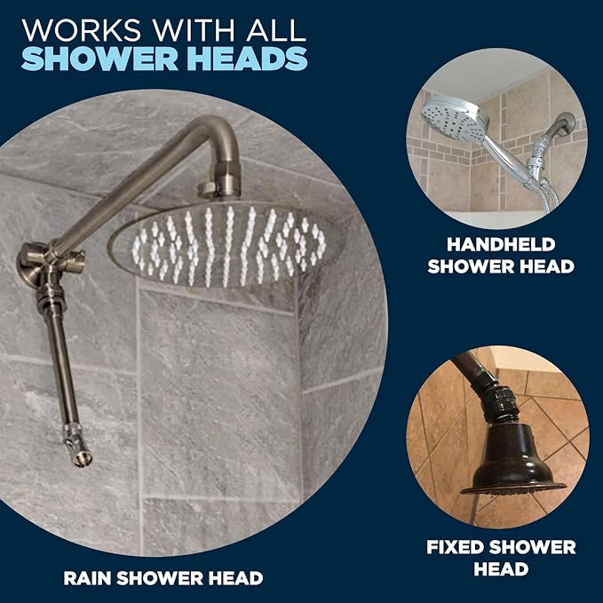HammerHead Showers® Solid Metal Shower Head Swivel Ball Adapter, Brushed Gold | - Image 4
