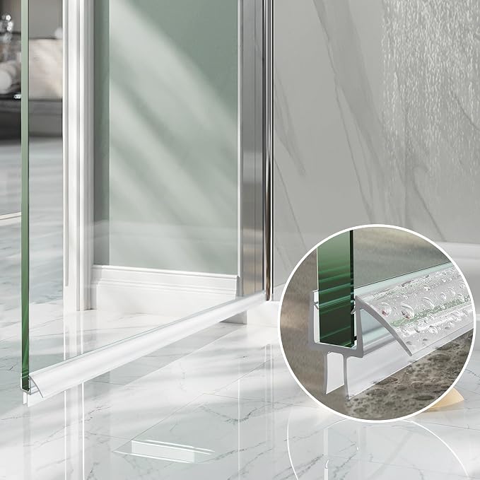 Shower Door Bottom Seal, for 5/16" Thick Framless Glass Door, to Stop Water - Image 3