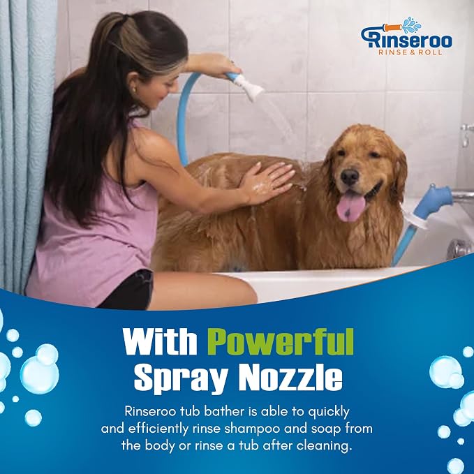 Rinseroo Slip-On Bathtub Faucet Sprayer Attachment. Ultra-Flex Dog Shower - Image 6