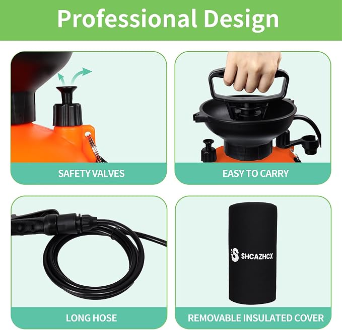 2.1 Gallon/8L Portable Shower, 10 Spray Modes, No Power Needed, Insulated - Image 5