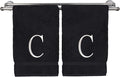 Monogrammed Hand Towel, Personalized Initial Gift, Extra Absorbent 100% Turkish by BareCotton