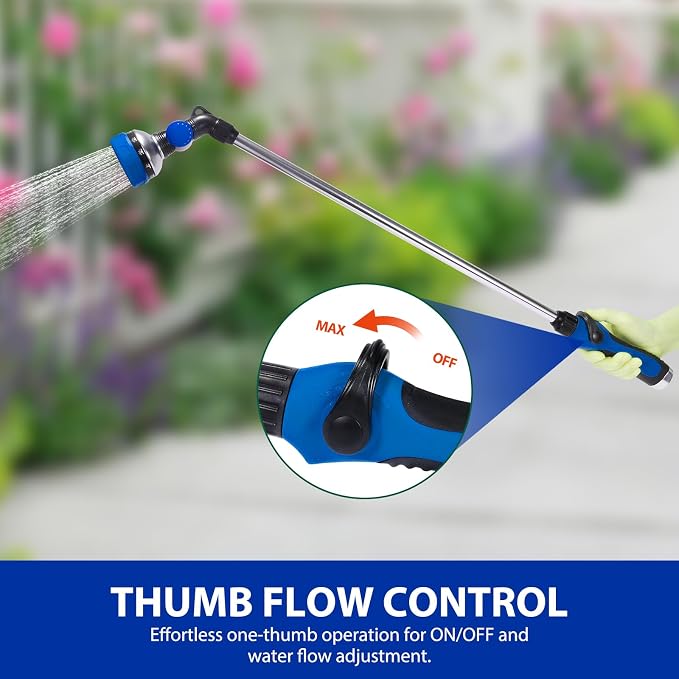 Watering Wand for Garden Hose, 30 Inch, 10 Spray Patterns, Thumb Control Garden - Image 5