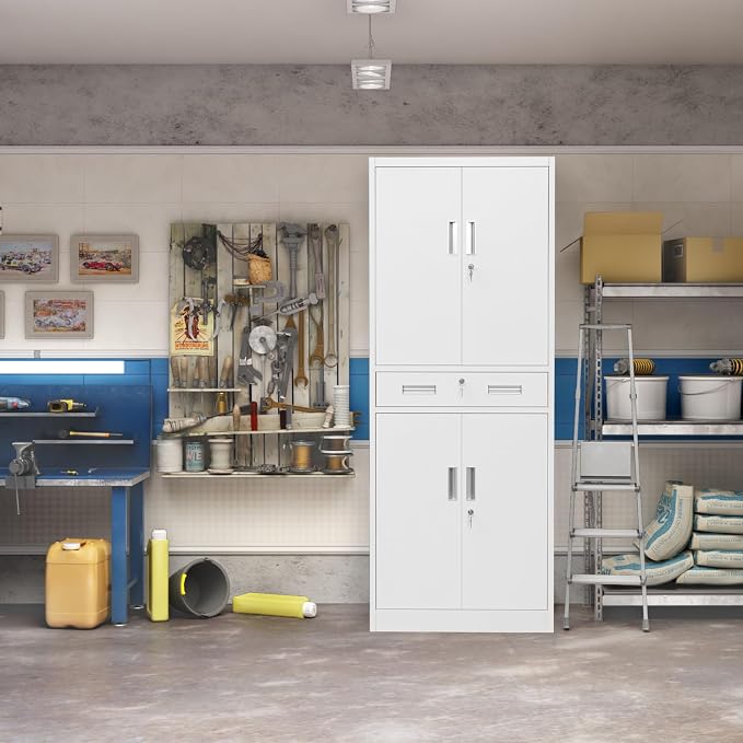 Metal Storage Cabinet, 71 Inch Tall Metal Storage Cabinet - Image 2