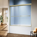 56-60″x 58″ Semi-Frameless Sliding Bathtub Shower Door, 1/4" Tempered Glass by AquivaCoast