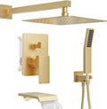 Shower System with Tub Spout, All Metal Tub Shower Faucet Set with 12-Inch Rain by HOMGOO