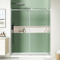 48" x 72" Frameless Sliding Shower Door, Tempered Glass, Heavy-Duty 304 by Kosmonia