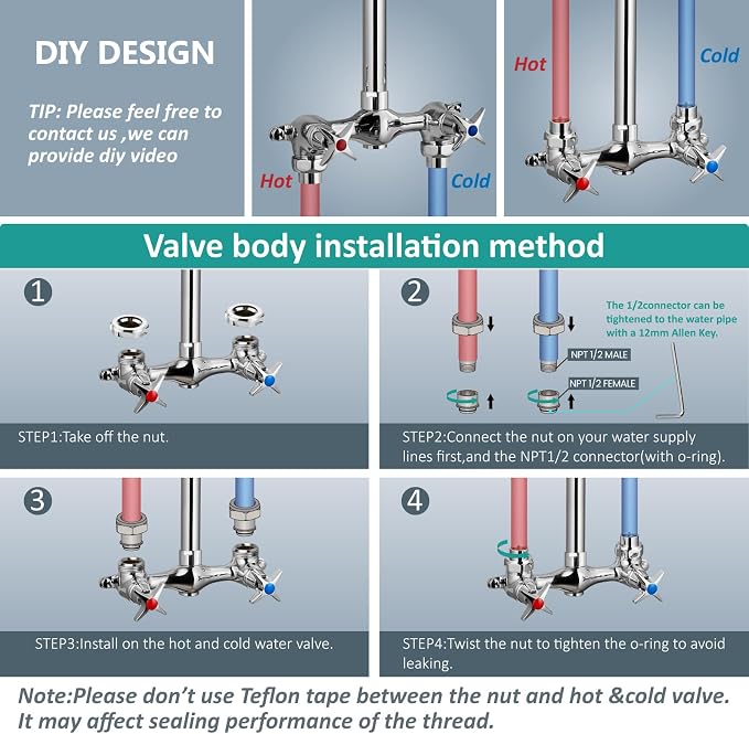 Aolemi Outdoor Shower Kit, Outdoor Shower Fixtures Faucet System - Image 9