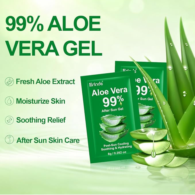 Erinde 60 Pack Aloe Vera Gel for Face, Hair & Body, 99% Pure Aloe Vera Gel for - Image 2