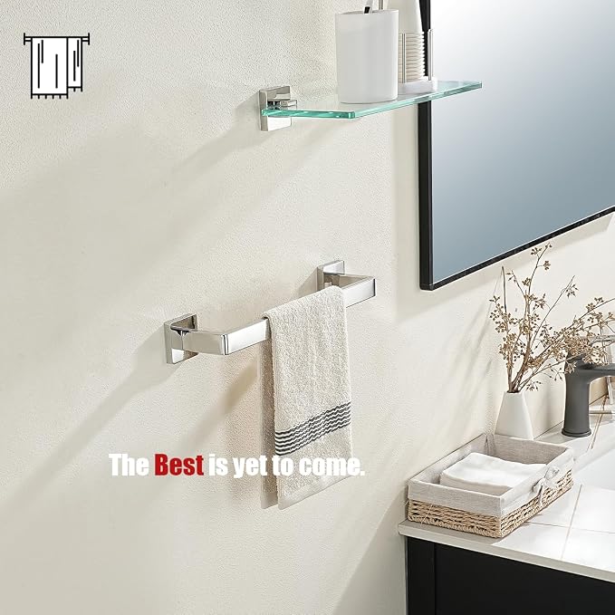 JQK Polished Towel Bar, Rounded Edges 18.41 Inch Towel Rack, 304 Stainless - Image 6