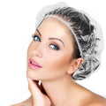 50PCS Disposable Shower Caps, Plastic Clear Thickening Bath Hair Cap and by AIDIQIU