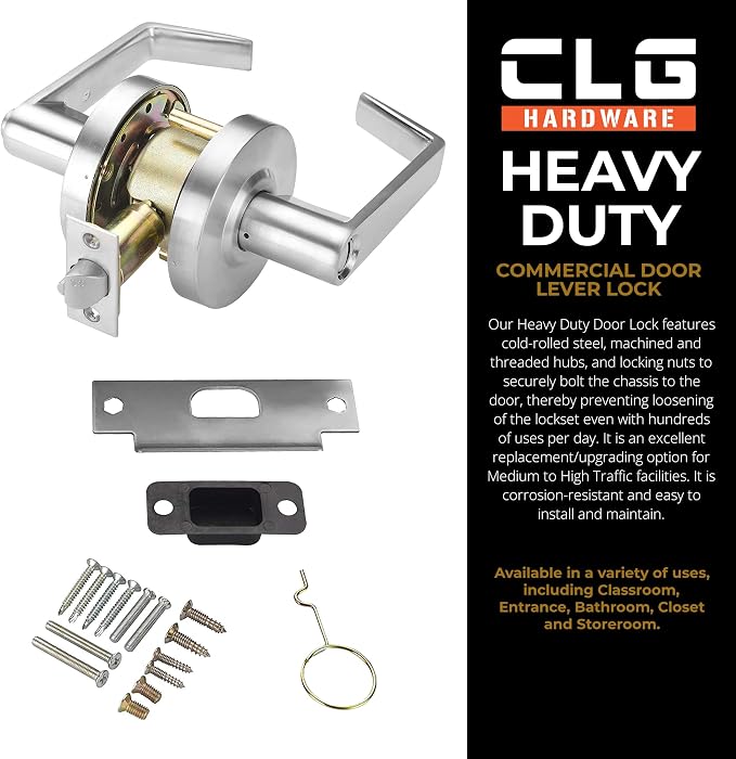 CLG HARDWARE Commercial Lever Door Lock - Image 2