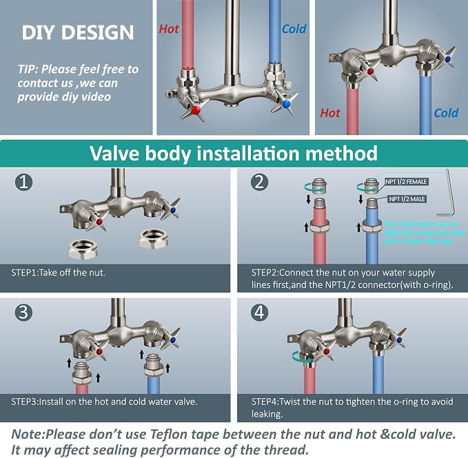 Aolemi Outdoor Shower Kit Fixtures 6 Inch Center - Image 9