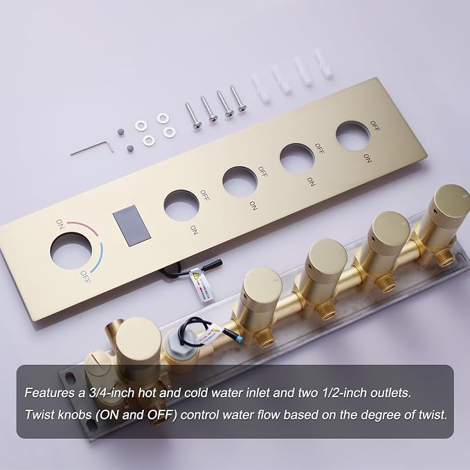 Brushed Gold Digital Display Shower System - Image 4