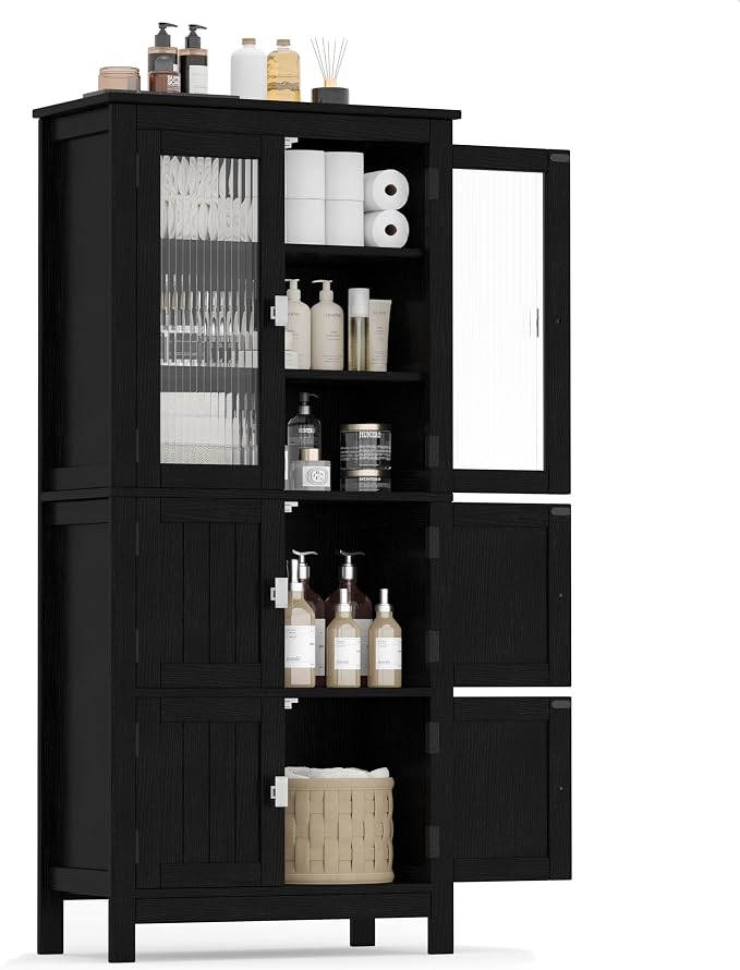 53.1" H Tall Bathroom Storage Cabinet, Bathroom Floor Cabinet by Akxomel