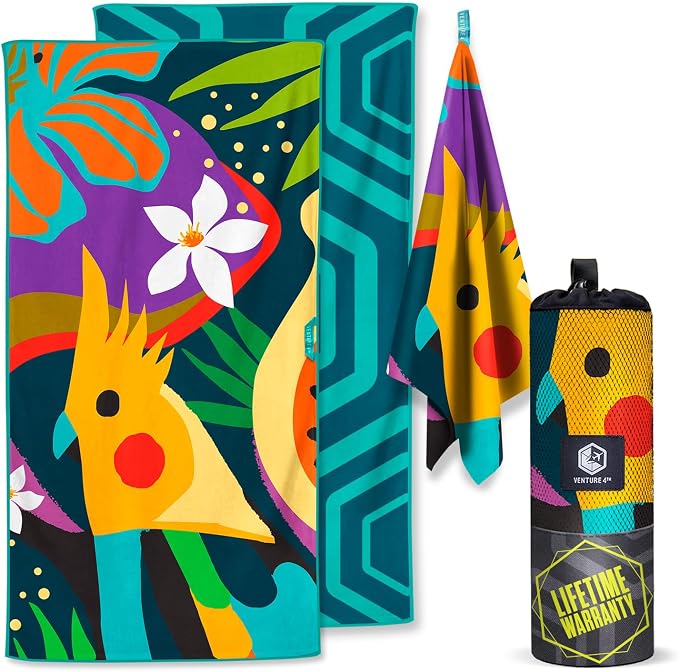 VENTURE 4TH Microfiber Beach Towel: Quick-Dry, Sandproof and Lightweight by VENTURE4TH