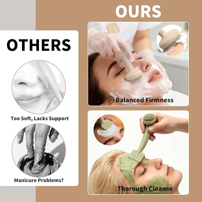 2 Pack Silicone Face Scrubber, 2 in 1 Facial Cleansing Brush & Face Mask - Image 5