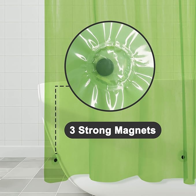 Barossa Design Clear Green Shower Curtain Liner - Image 3