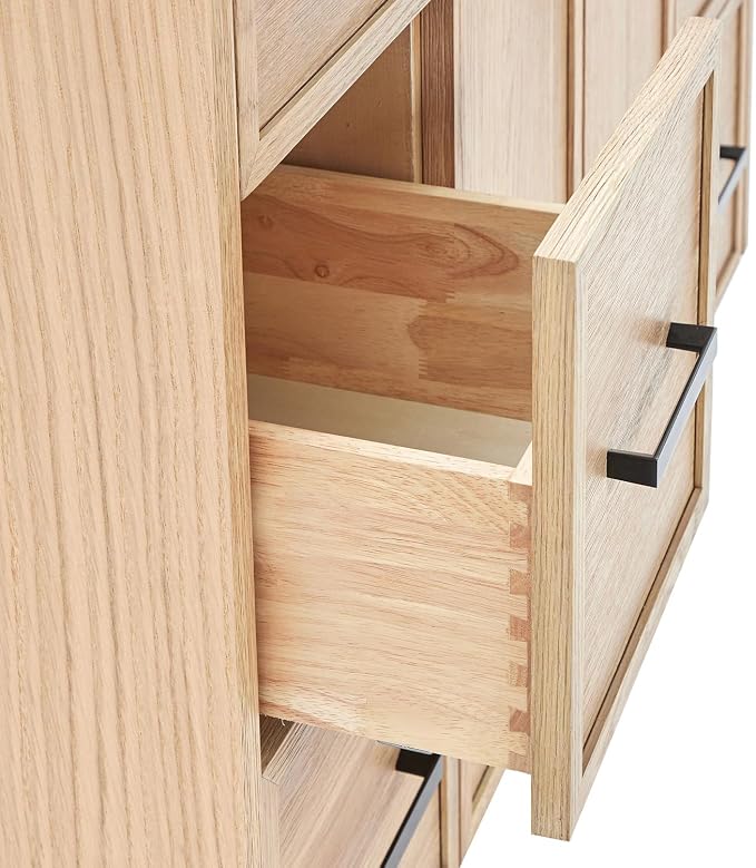 ARIEL Kelly 54 inch Bathroom Vanity Without Sink in White Oak, Bathroom Base - Image 7