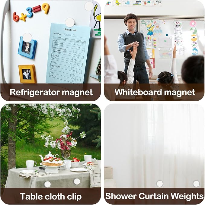 8 Pack Shower Curtain Weights, Rubber Covered Magnetic Curtain Weights - Image 5