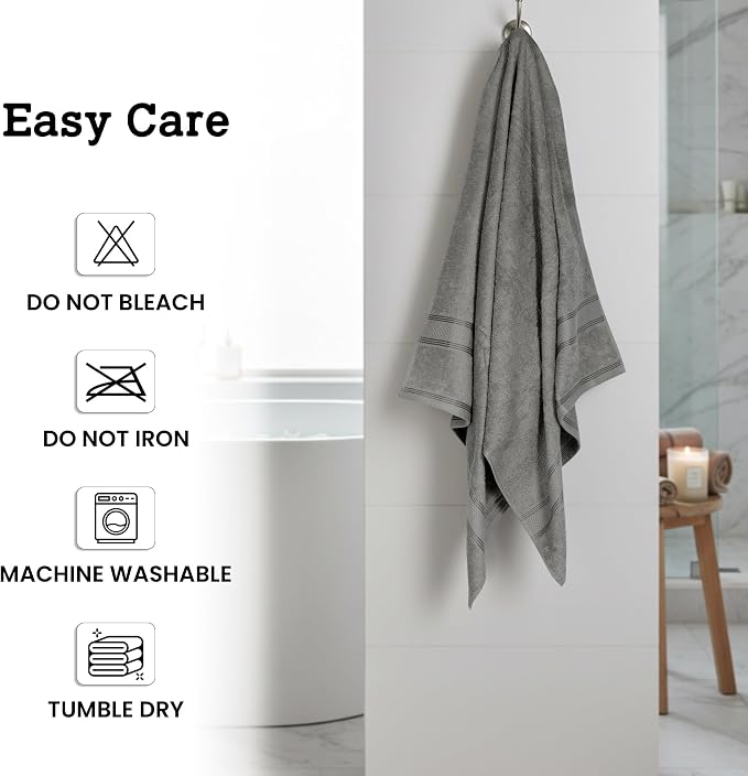Casa Lino Silver Grey Bath Towels Set of 4 - Image 7