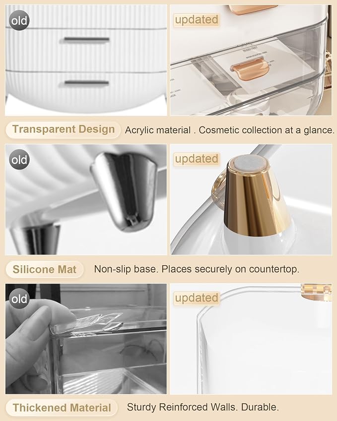 Makeup Organizer, Skincare Holder Bathroom Counter Organizer, Storage Box - Image 6