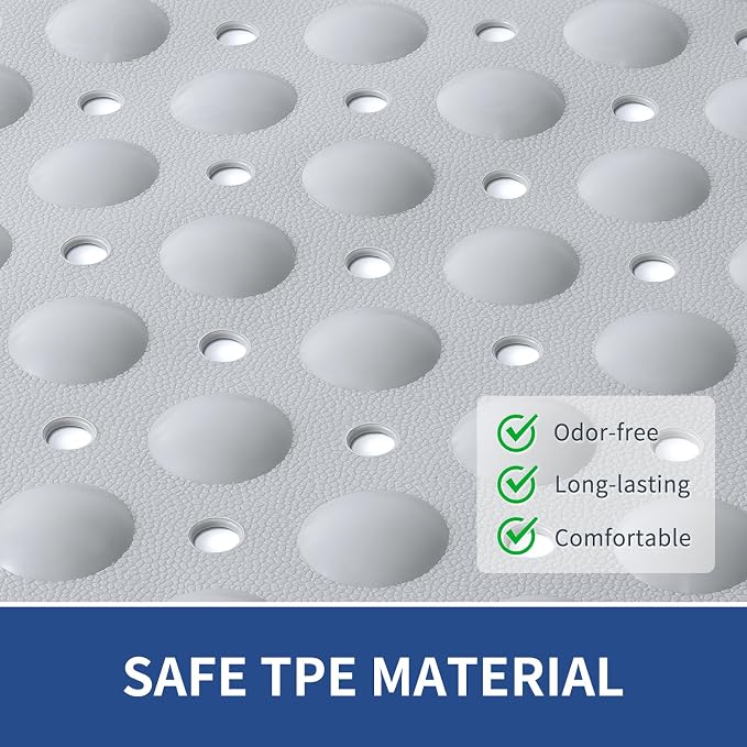 OTHWAY Large Shower Mat 34"x 23", TPE Non Slip Shower Mat - Image 4