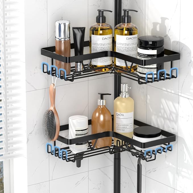 Shower Caddy Tension Pole, 4 Adjustable Corner Shower Caddy - Image 5