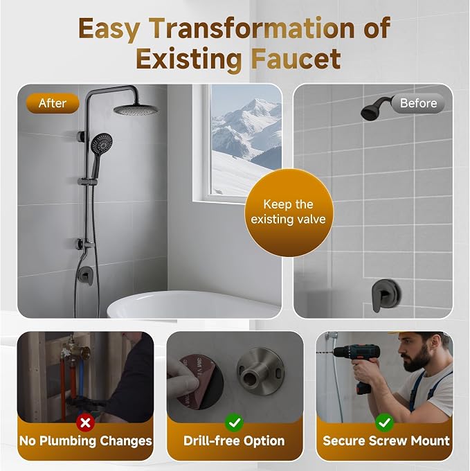 BRIGHT SHOWERS Rain Shower Heads System - Image 6