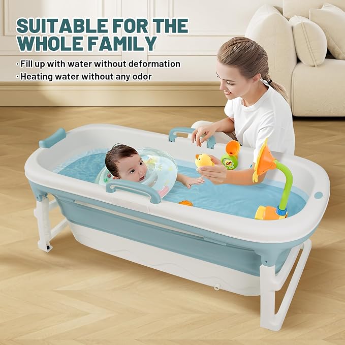 biosp 54'' Portable Bathtub for Adult, Foldable Collapsible Bathtub - Image 8