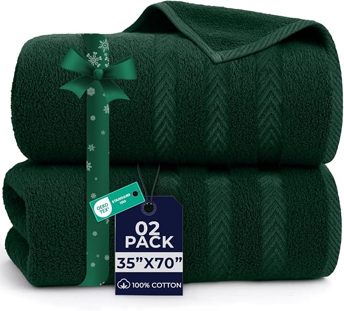 DAN RIVER 2 Pack Luxury Bath Sheets 35x70, 600 GSM, Soft & Quick Dry 100% Ring by DanRiver