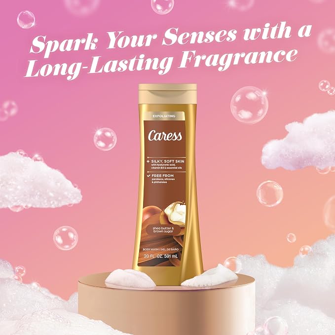 Caress Body Wash for Women, Shea Butter & Brown Sugar, Hydrating and - Image 6