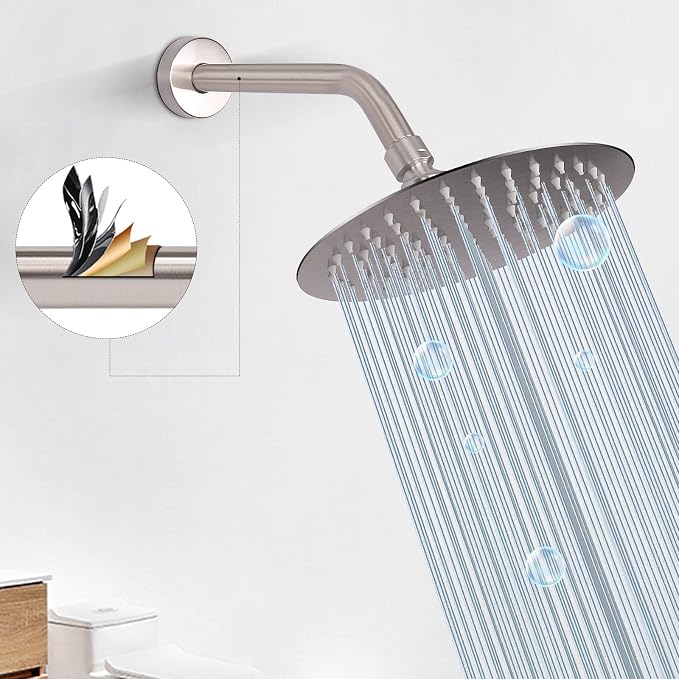 HarJue Shower Arm with Flange and Teflon Tape, Wall Mounted Shower Pipe 304 - Image 5