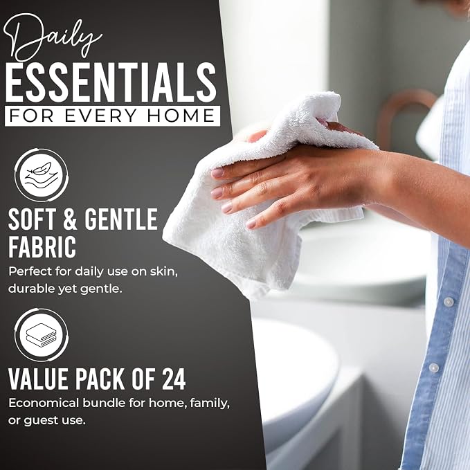 DAN RIVER 24 Pack Wash Cloths for Showering - Image 3